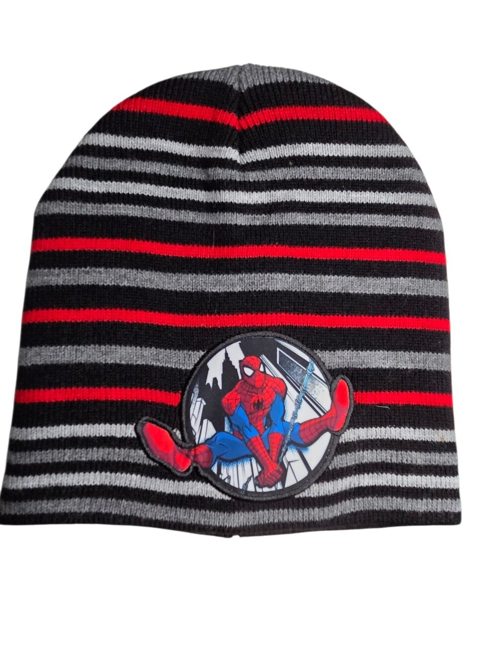 Spider-Man winter knit beanie hat and Scarf gray Black Red boys One Size